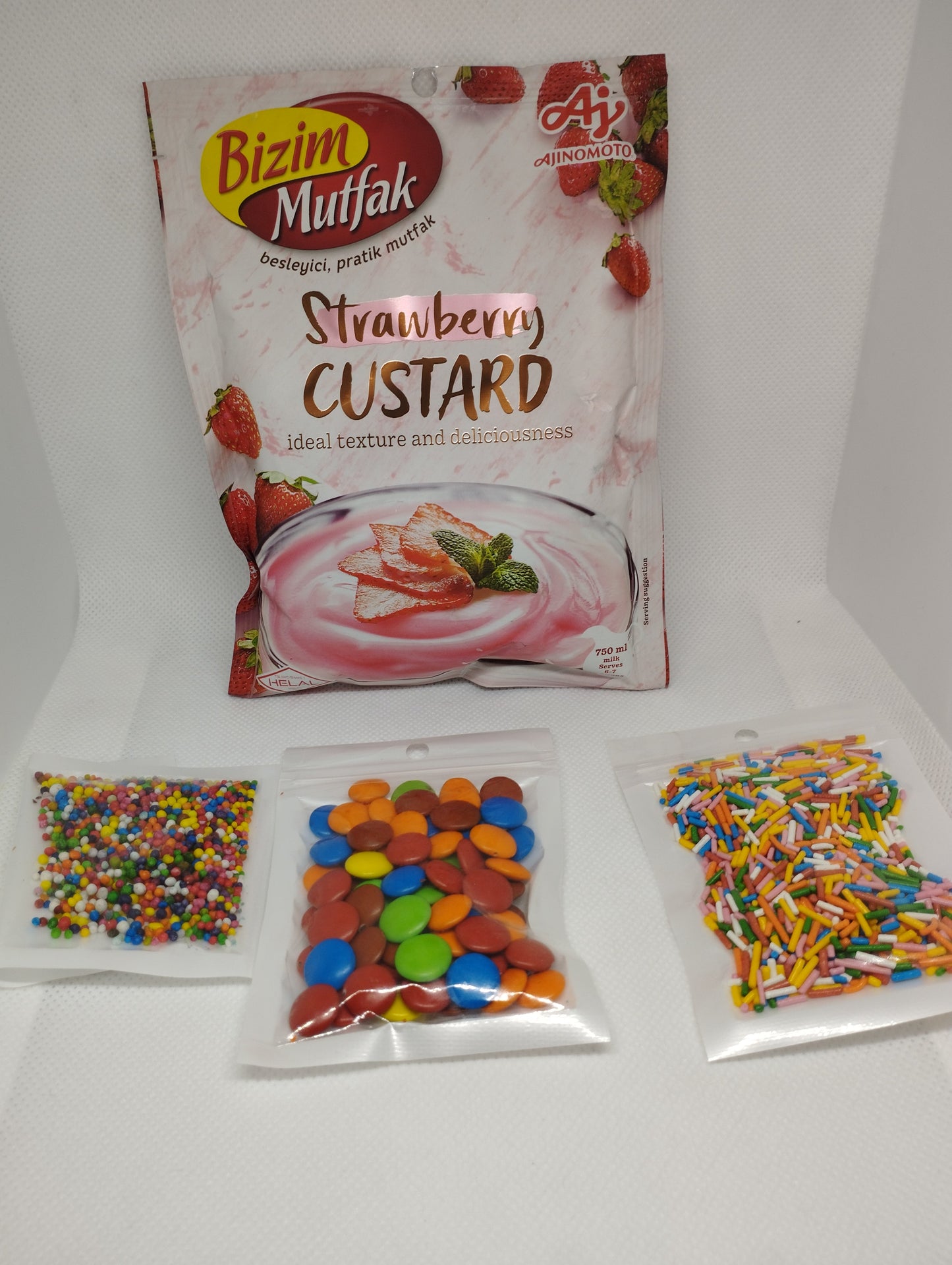 Bizim Mutfak Strawberry Custard Powder Excellent Test 220 gm pouch