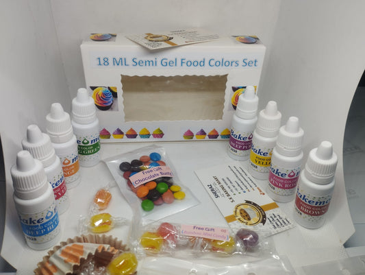 18 ML Semi-Gel Food Colors Set Bright Colors Use for Multiple Purposes in Baking etc. Ramzan Offer